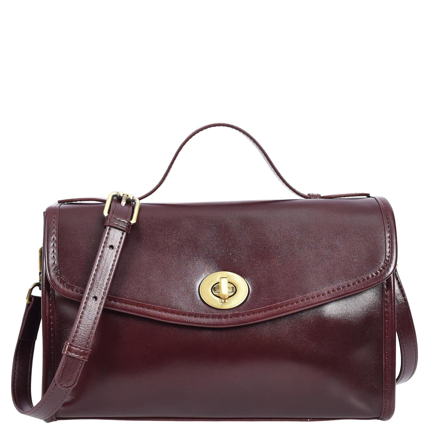 Women's Real Leather Handbag Small Cross Body Shoulder Bag Havana Wine ( Min Order From 10/Pcs )