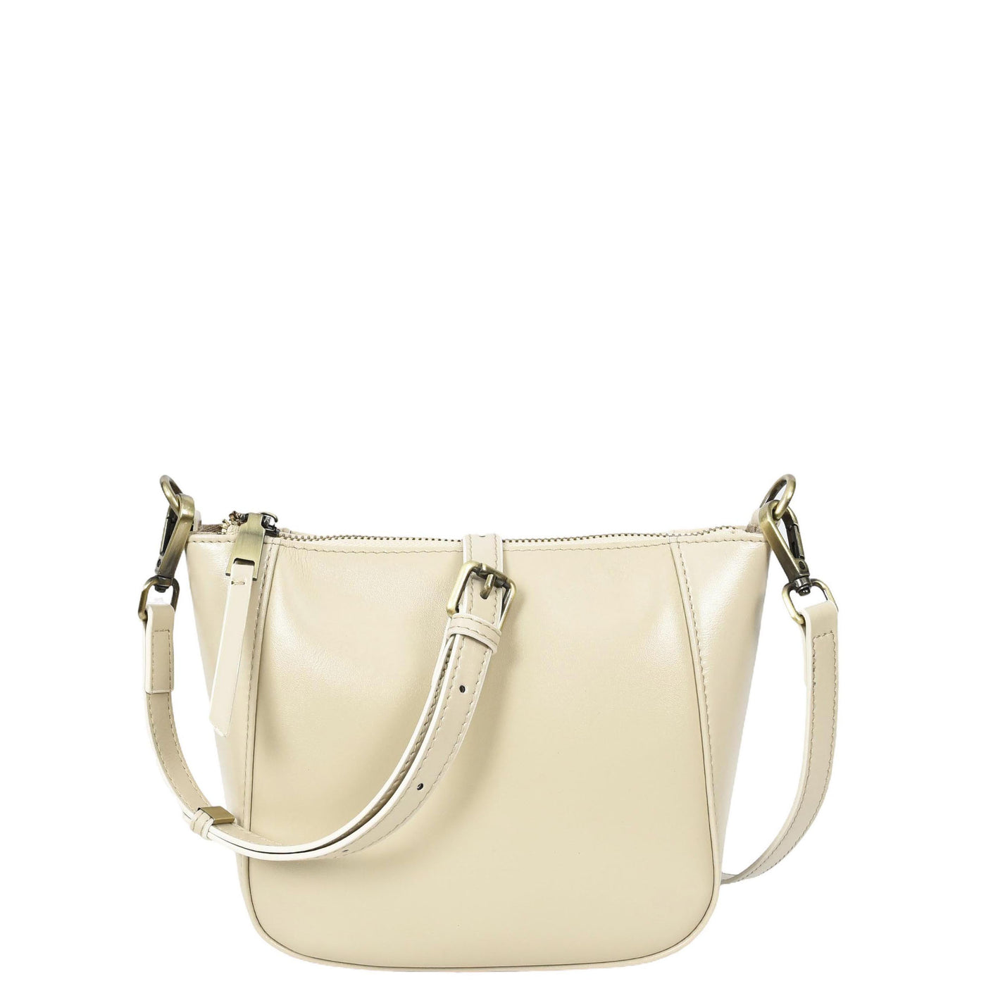 Women's Real Leather Cross Body Bag Small Size Sling Pouch Catherine Beige (Min Order From 10Pcs)