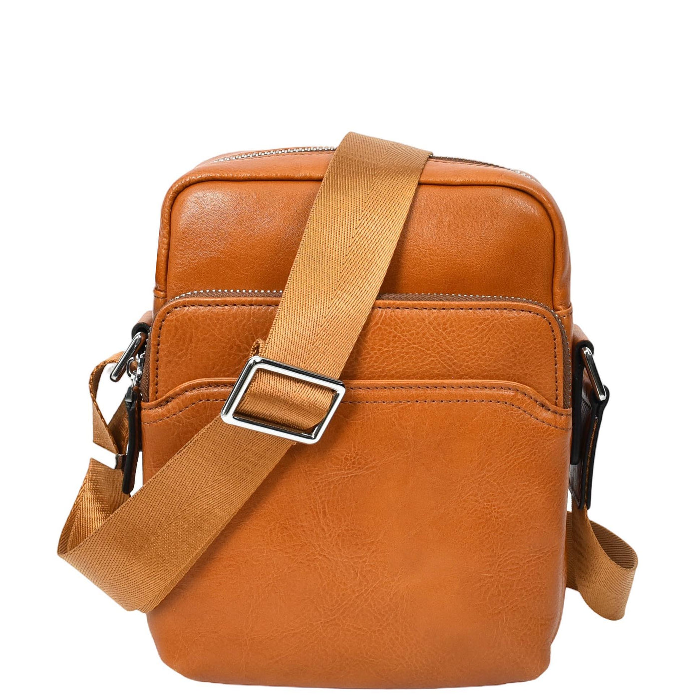 Mens Real Leather Cross Body Bag Small Size Travel Pouch Hanoi Tan (Min Order From 10Pcs)