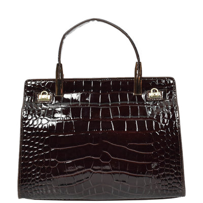 Women's Real Leather Handbag Small Organiser Top-Handle Handbag Camille Brown ( Min Order From 10/Pcs )