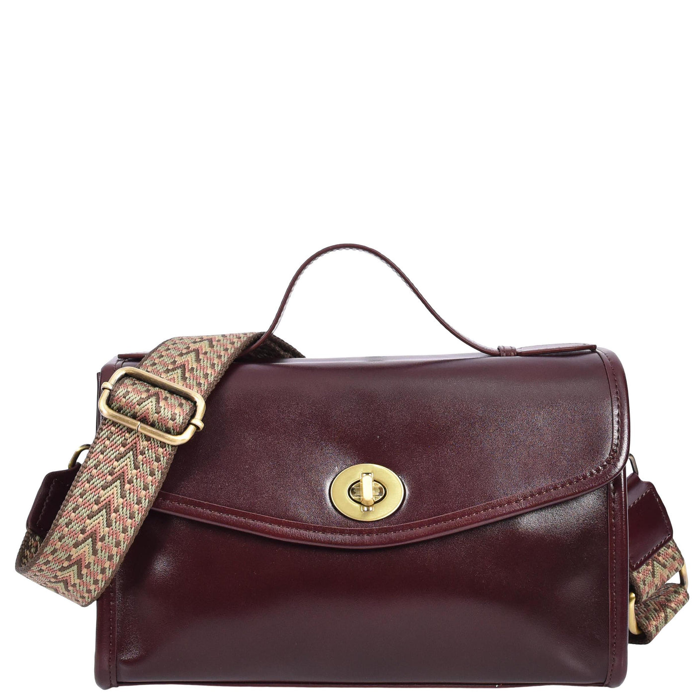 Women's Real Leather Handbag Small Cross Body Shoulder Bag Havana Wine ( Min Order From 10/Pcs )