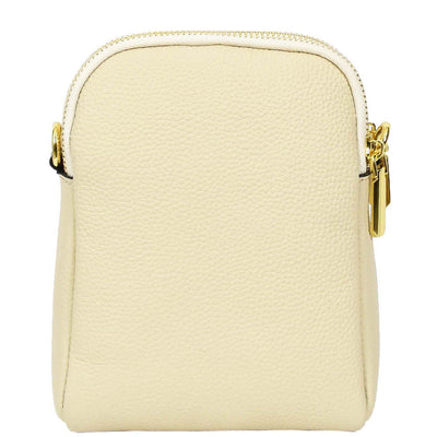 Women's Real Leather Cross Body Bag Small Size Sling Pouch Elizabeth White (Min Order From 10Pcs)