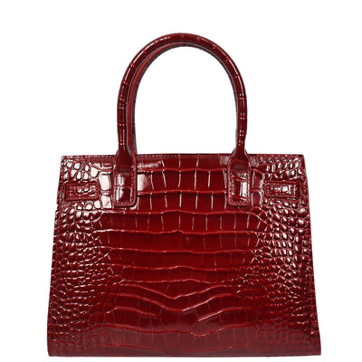 Women Real Leather Handbag Mid Size Organiser Top-Handle Handbag Noelle Red (Min Order From 10Pcs)