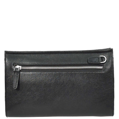 Mens Real Leather Wrist Bag Organiser Cross Body Style Suva Black (Min Order From 10Pcs)