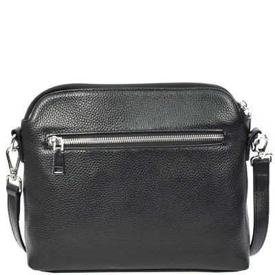 Womens Real Leather Cross Body Bag Classic Sling Style Skye Black (Min Order From 10Pcs)