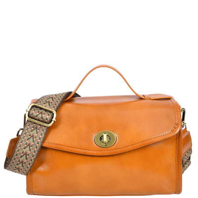 Women's Real Leather Handbag Small Cross Body Shoulder Bag Havana Tan  ( Min Order From 10/Pcs )