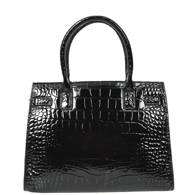 Women Real Leather Handbag Mid Size Organiser Top-Handle Handbag Noelle Black (Min Order From 10Pcs)