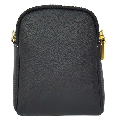Women's Real Leather Cross Body Bag Small Size Sling Pouch Elizabeth Black (Min Order From 10Pcs)