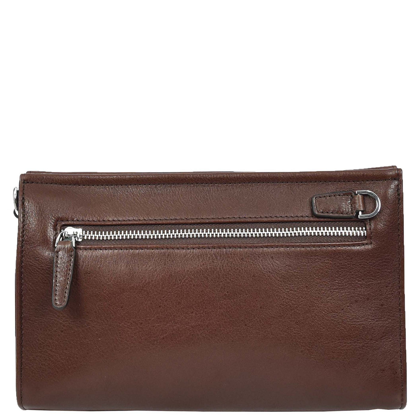 Mens Real Leather Wrist Bag Organiser Cross Body Style Suva Brown (Min Order From 10Pcs)