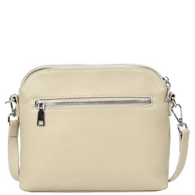 Womens Real Leather Cross Body Bag Classic Sling Style Skye Beige (Min Order From 10Pcs)