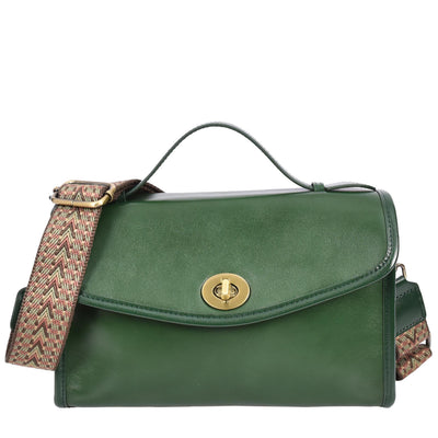 Women's Real Leather Handbag Small Cross Body Shoulder Bag Havana Green ( Min Order From 10/Pcs )