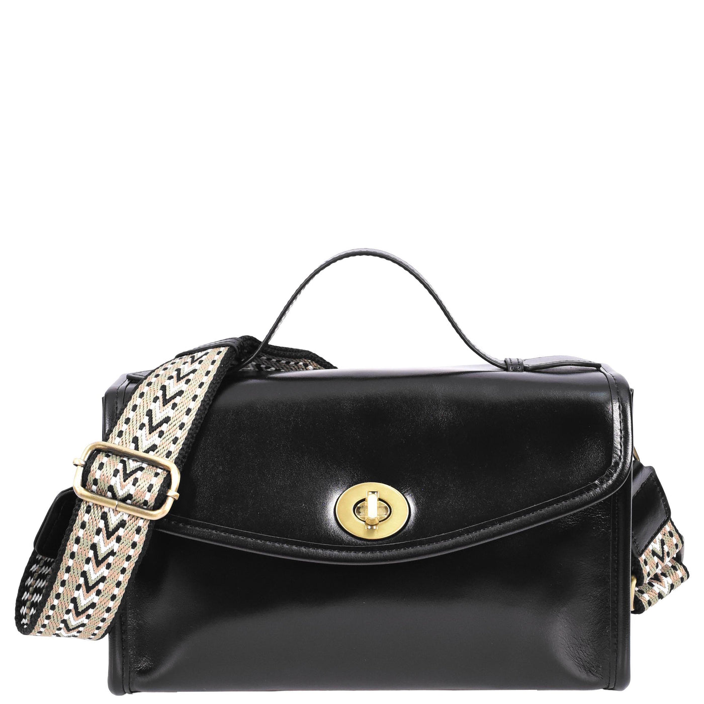 Women's Real Leather Handbag Small Cross Body Shoulder Bag Havana Black ( Min Order From 10/Pcs )