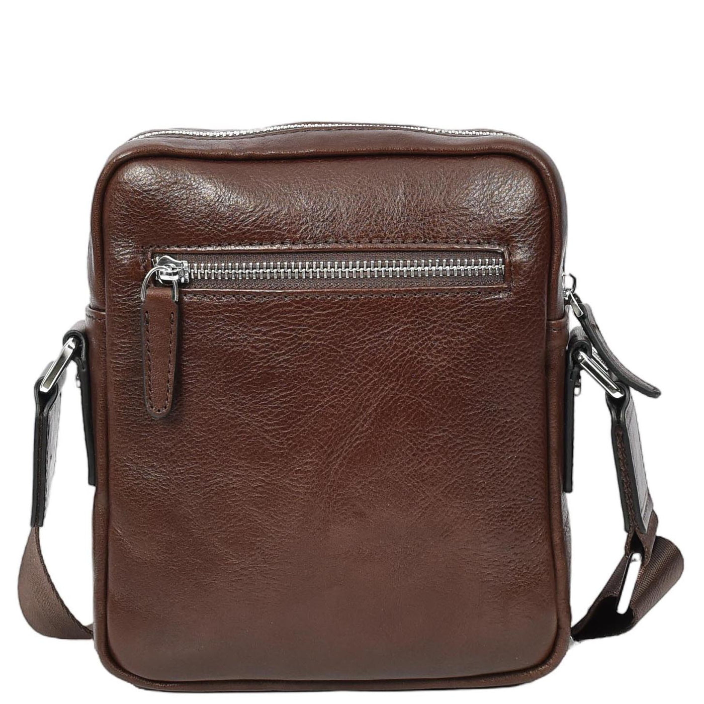 Mens Real Leather Cross Body Bag Small Size Travel Pouch Malmo Brown (Min Order From 10Pcs)