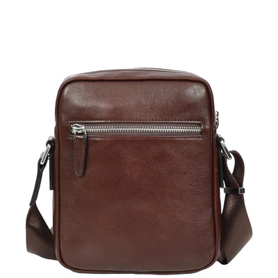 Mens Real Leather Cross Body Bag Small Size Travel Pouch Hanoi Brown (Min Order From 10Pcs)