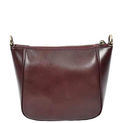 Women's Real Leather Cross Body Bag Small Size Sling Pouch Catherine BURGUNDY (Min Order From 10Pcs)