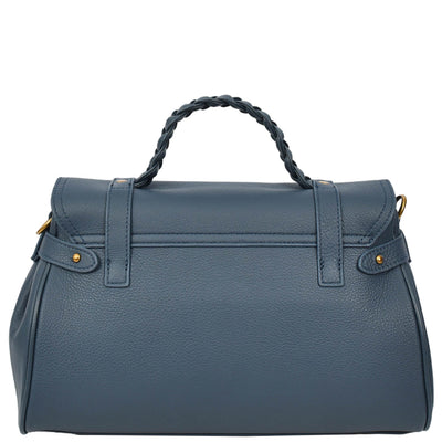 Womens Real Leather Handbag Classic Satchel Top-Handle Style Greta Blue (Min Order From 10Pcs)