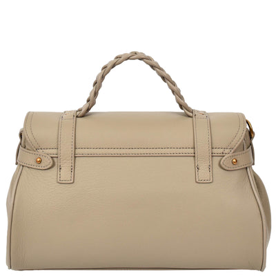 Womens Real Leather Handbag Classic Satchel Top-Handle Style Greta Gray (Min Order From 10Pcs)