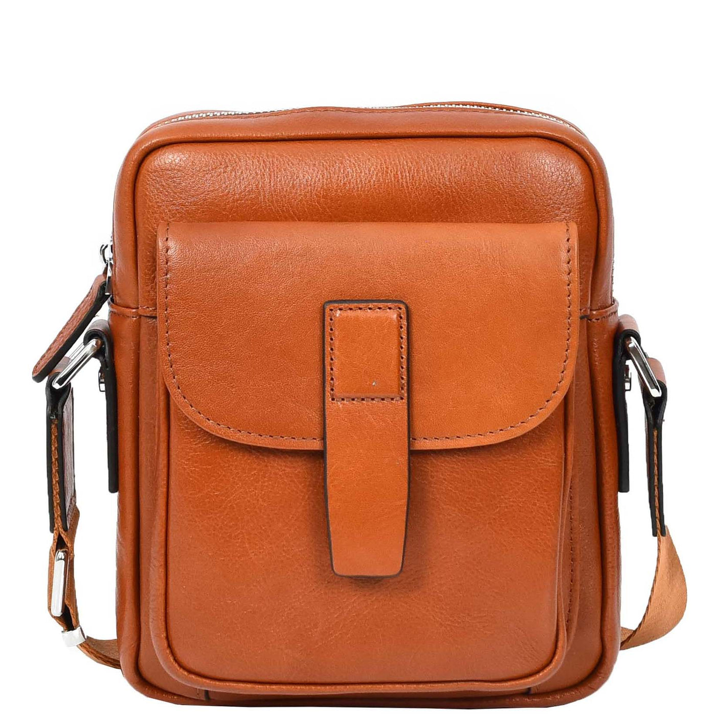 Mens Real Leather Cross Body Bag Small Size Travel Pouch Malmo Tan (Min Order From 10Pcs)