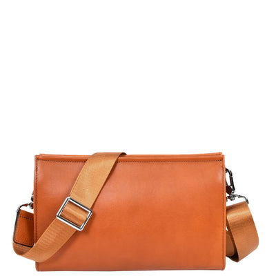Mens Real Leather Wrist Bag Organiser Cross Body Style Suva Tan (Min Order From 10Pcs)
