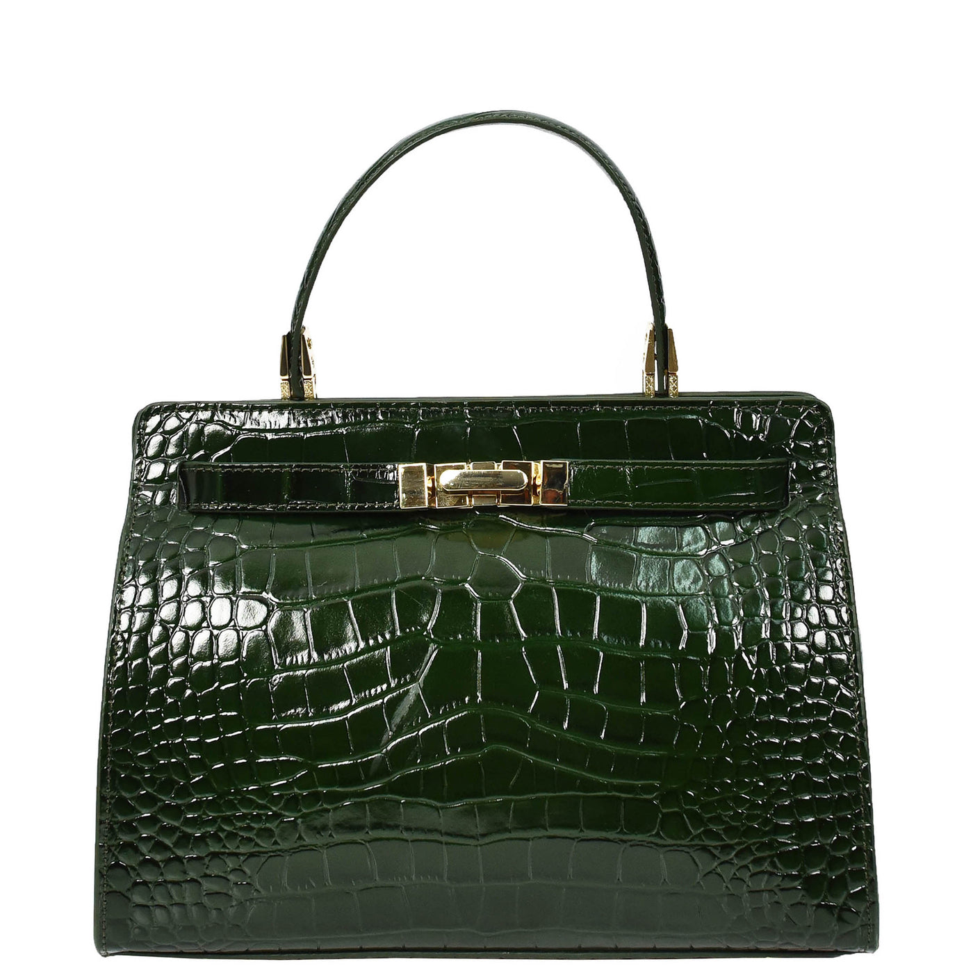 Women's Real Leather Handbag Small Organiser Top-Handle Handbag Camille Green ( Min Order From 10/Pcs )