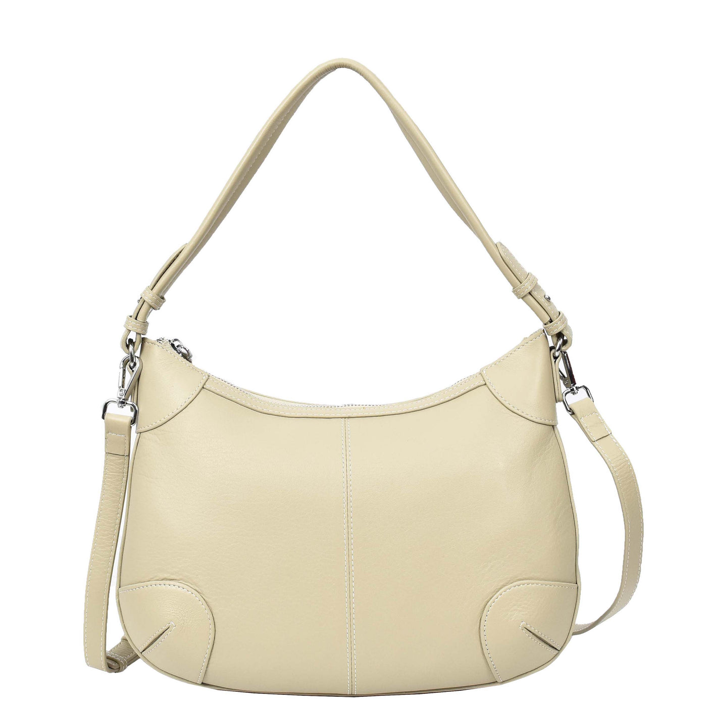 Womens Real Leather Shoulder Bag Classic Cross Body Design Josephine White (Min Order From 10Pcs)