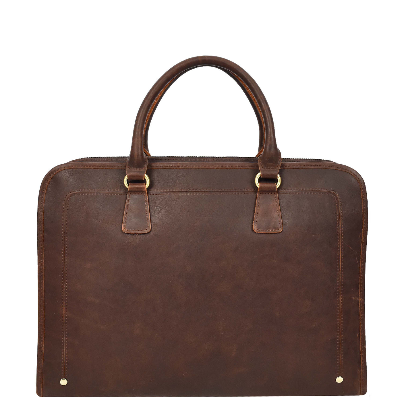 Real Leather Cross Body Briefcase Belmont Rust Brown ( Min Order From 10/ Pcs )