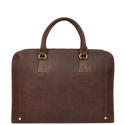 Real Leather Cross Body Briefcase Belmont Rust Brown ( Min Order From 10/ Pcs )