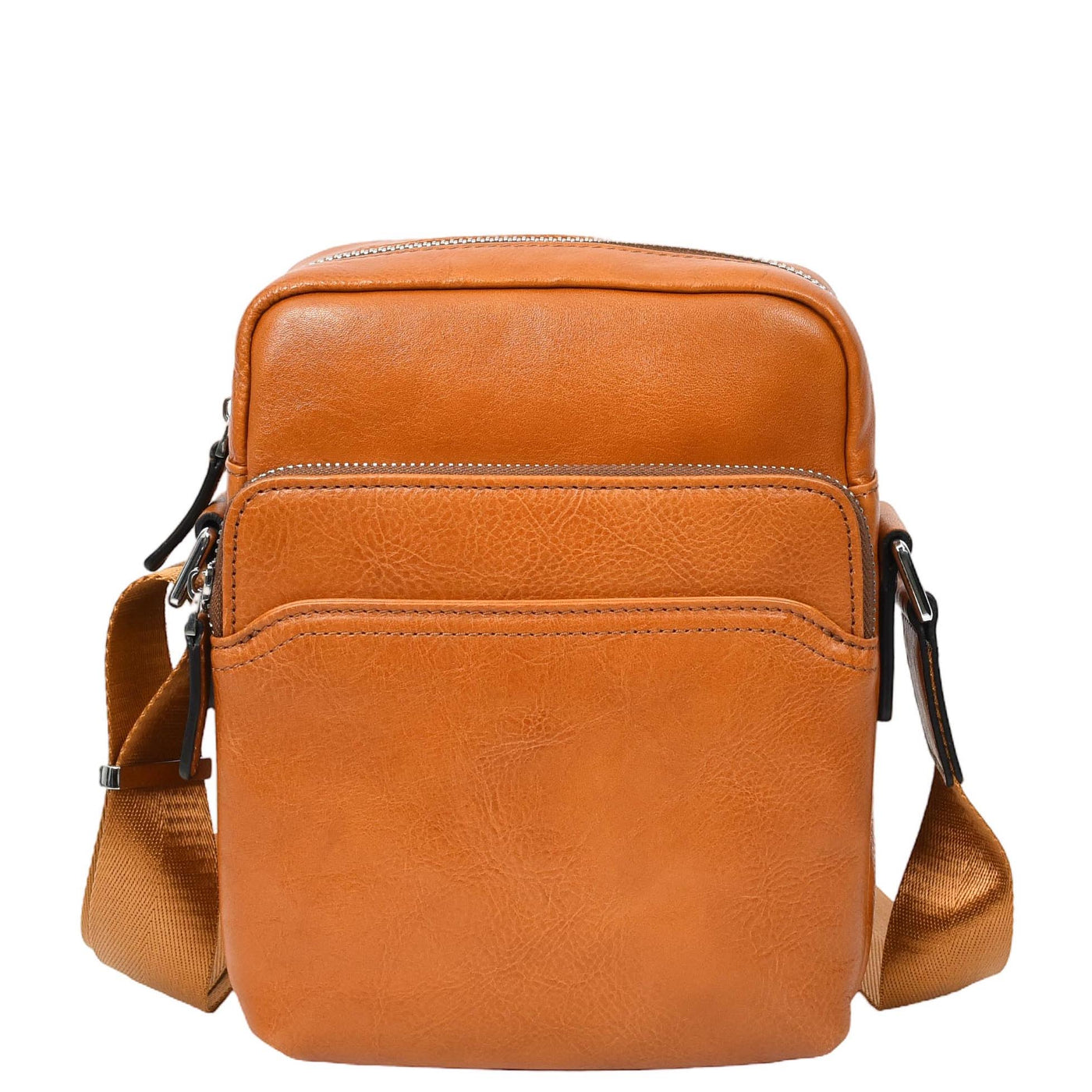 Mens Real Leather Cross Body Bag Small Size Travel Pouch Hanoi Tan (Min Order From 10Pcs)