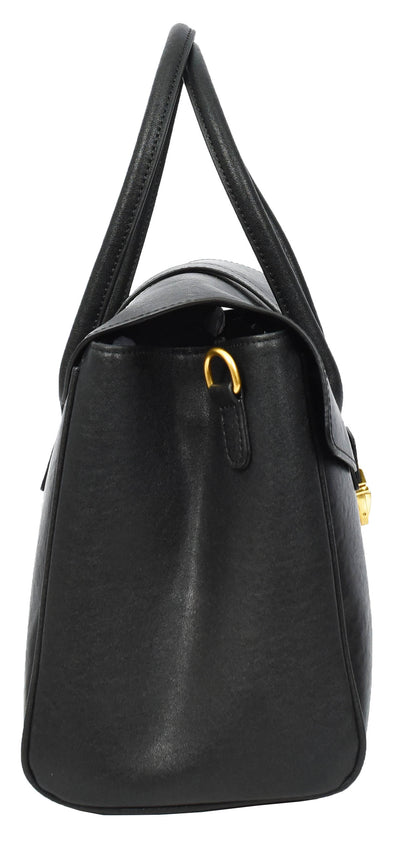 Women's Real Leather Shoulder Bag Large Size Classic Style Tacoma Black (Min Order From 10Pcs)