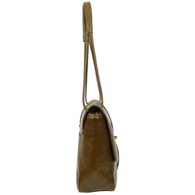 Women's Real Leather Shoulder Bag Classic Mid Size Handbag Simone OLIVE  (Min Order From 10Pcs)