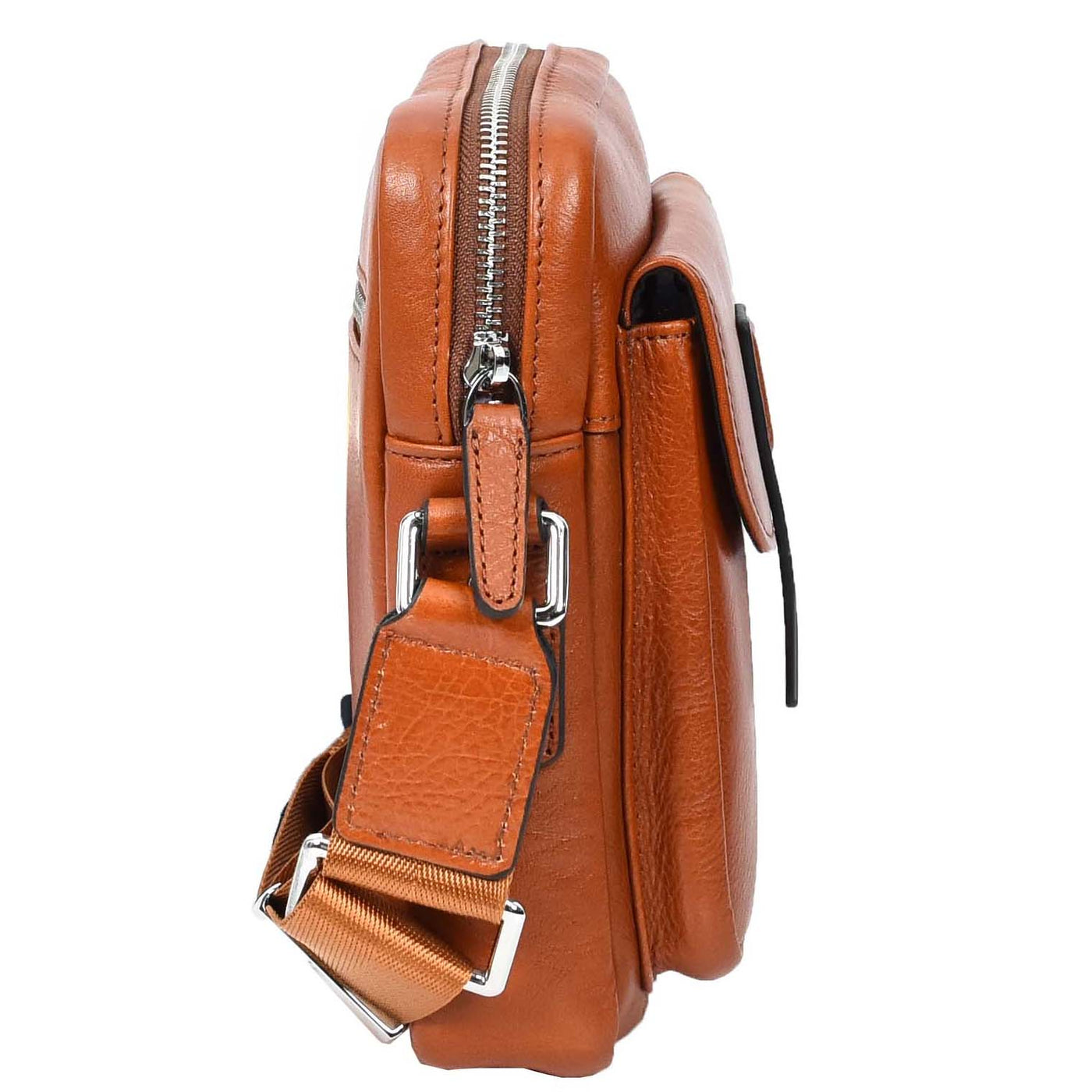Mens Real Leather Cross Body Bag Small Size Travel Pouch Malmo Tan (Min Order From 10Pcs)
