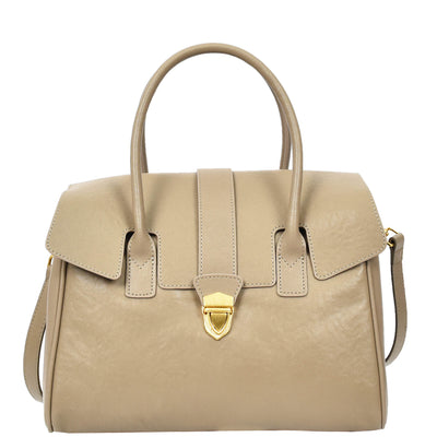 Women's Real Leather Shoulder Bag Large Size Classic Style Tacoma Grey (Min Order From 10Pcs)