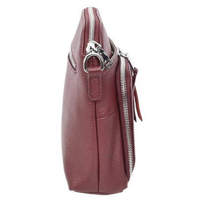 Womens Real Leather Cross Body Bag Classic Sling Style Skye Brown (Min Order From 10Pcs)