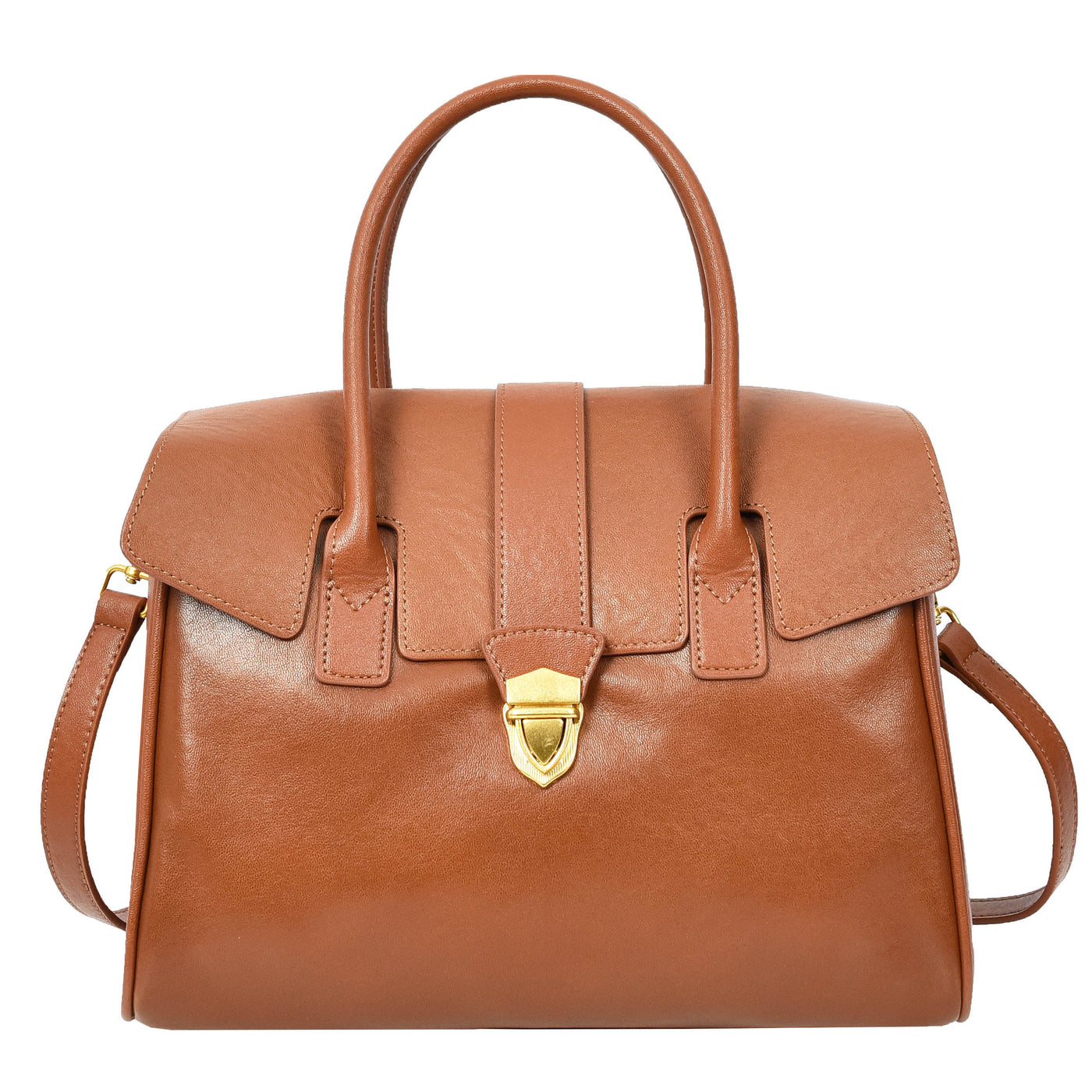 Women's Real Leather Shoulder Bag Large Size Classic Style Tacoma Tan (Min Order From 10Pcs)
