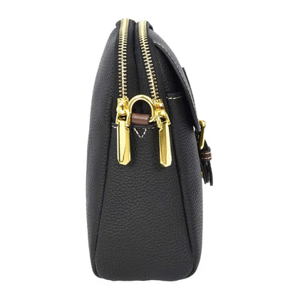 Women's Real Leather Cross Body Bag Small Size Sling Pouch Elizabeth Black (Min Order From 10Pcs)