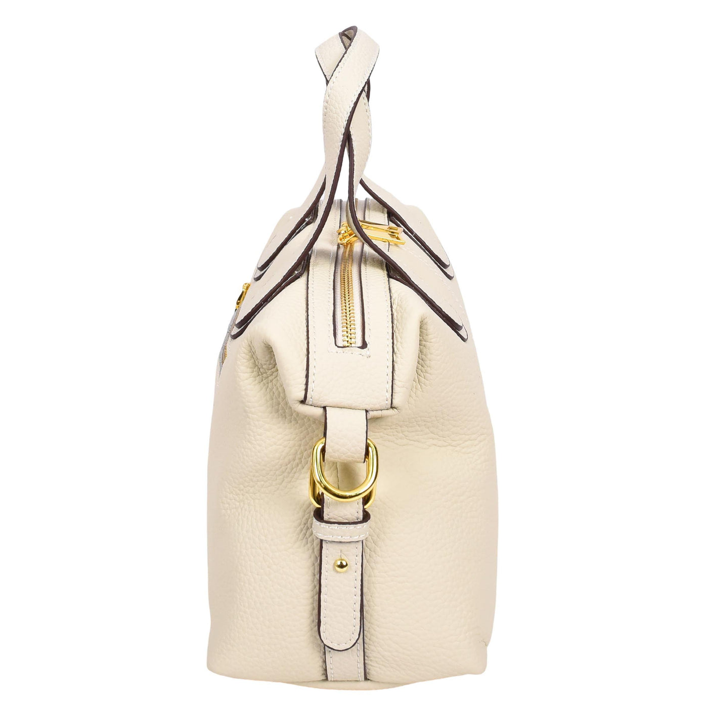 Women's Real Leather Handbag Small Cross Body Shoulder Bag Dahlia Off  White ( Min Order From 10/Pcs )