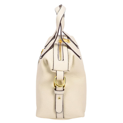 Women's Real Leather Handbag Small Cross Body Shoulder Bag Dahlia Off  White ( Min Order From 10/Pcs )