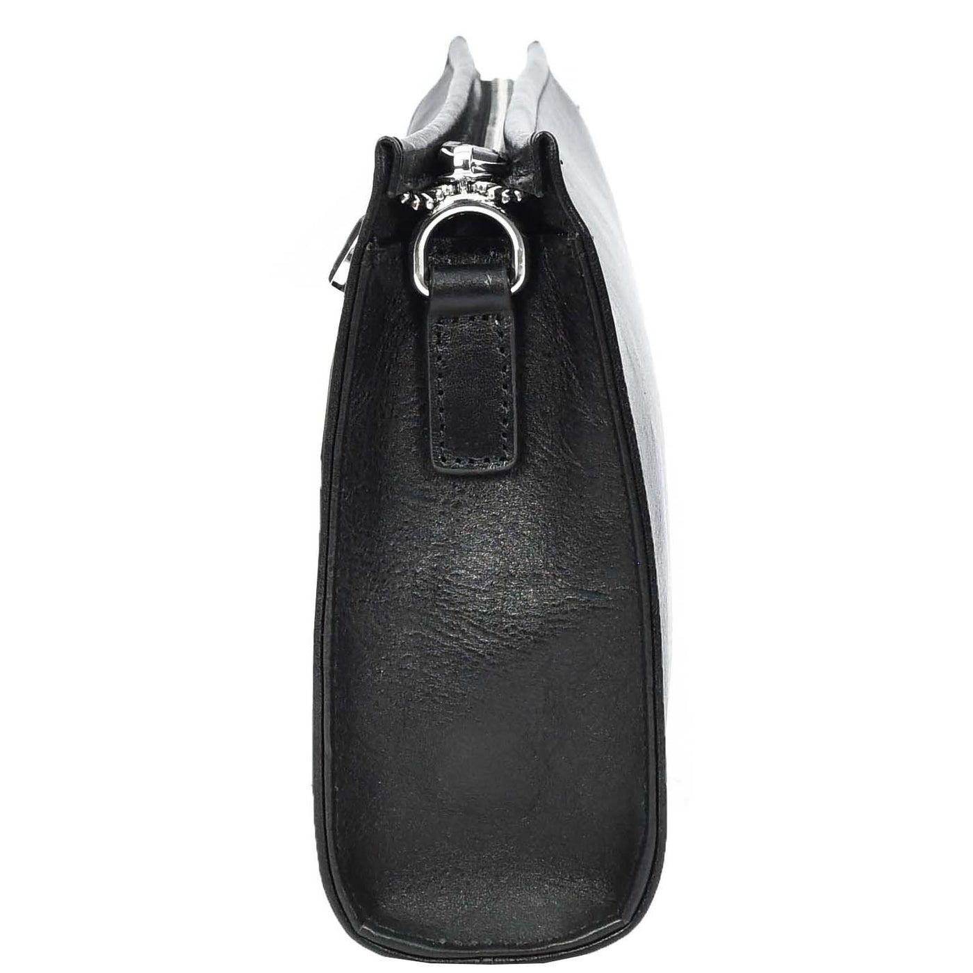 Mens Real Leather Wrist Bag Organiser Cross Body Style Suva Black (Min Order From 10Pcs)