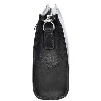 Mens Real Leather Wrist Bag Organiser Cross Body Style Suva Black (Min Order From 10Pcs)