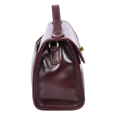 Women's Real Leather Handbag Small Cross Body Shoulder Bag Havana Wine ( Min Order From 10/Pcs )