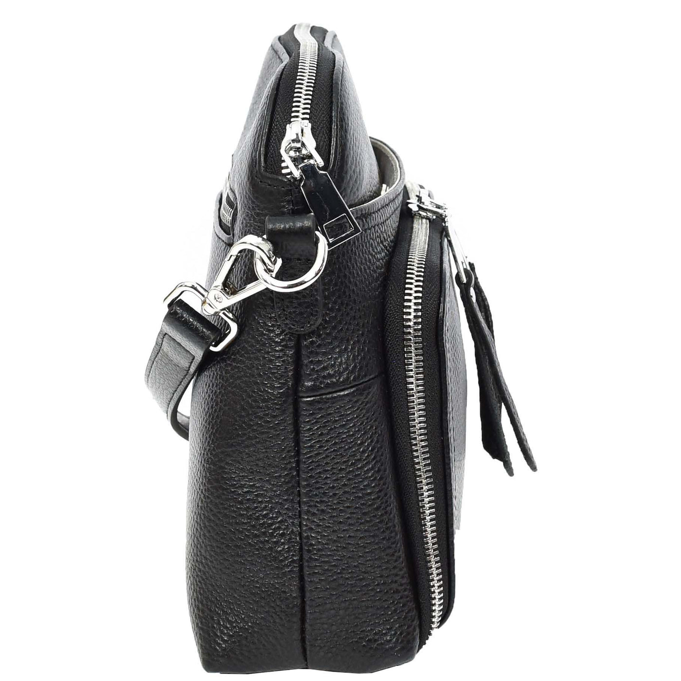 Womens Real Leather Cross Body Bag Classic Sling Style Skye Black (Min Order From 10Pcs)