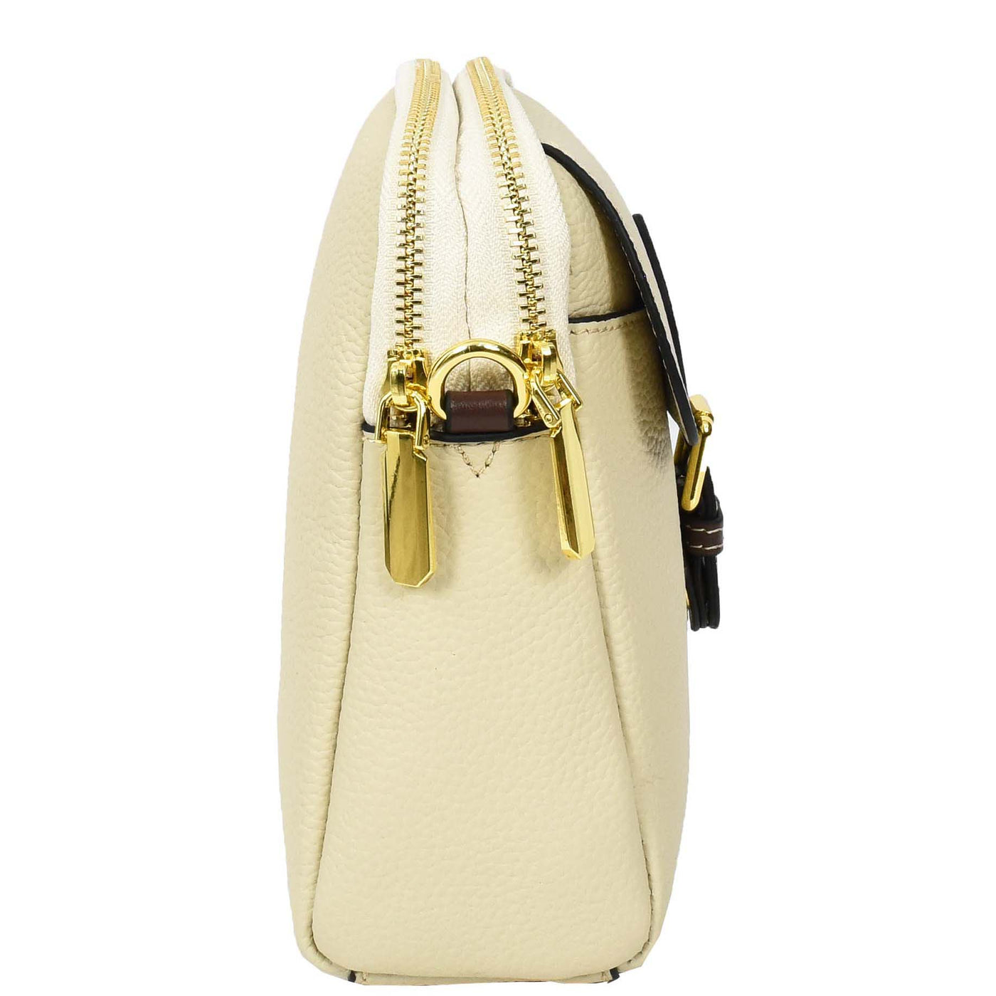 Women's Real Leather Cross Body Bag Small Size Sling Pouch Elizabeth White (Min Order From 10Pcs)