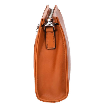 Mens Real Leather Wrist Bag Organiser Cross Body Style Suva Tan (Min Order From 10Pcs)