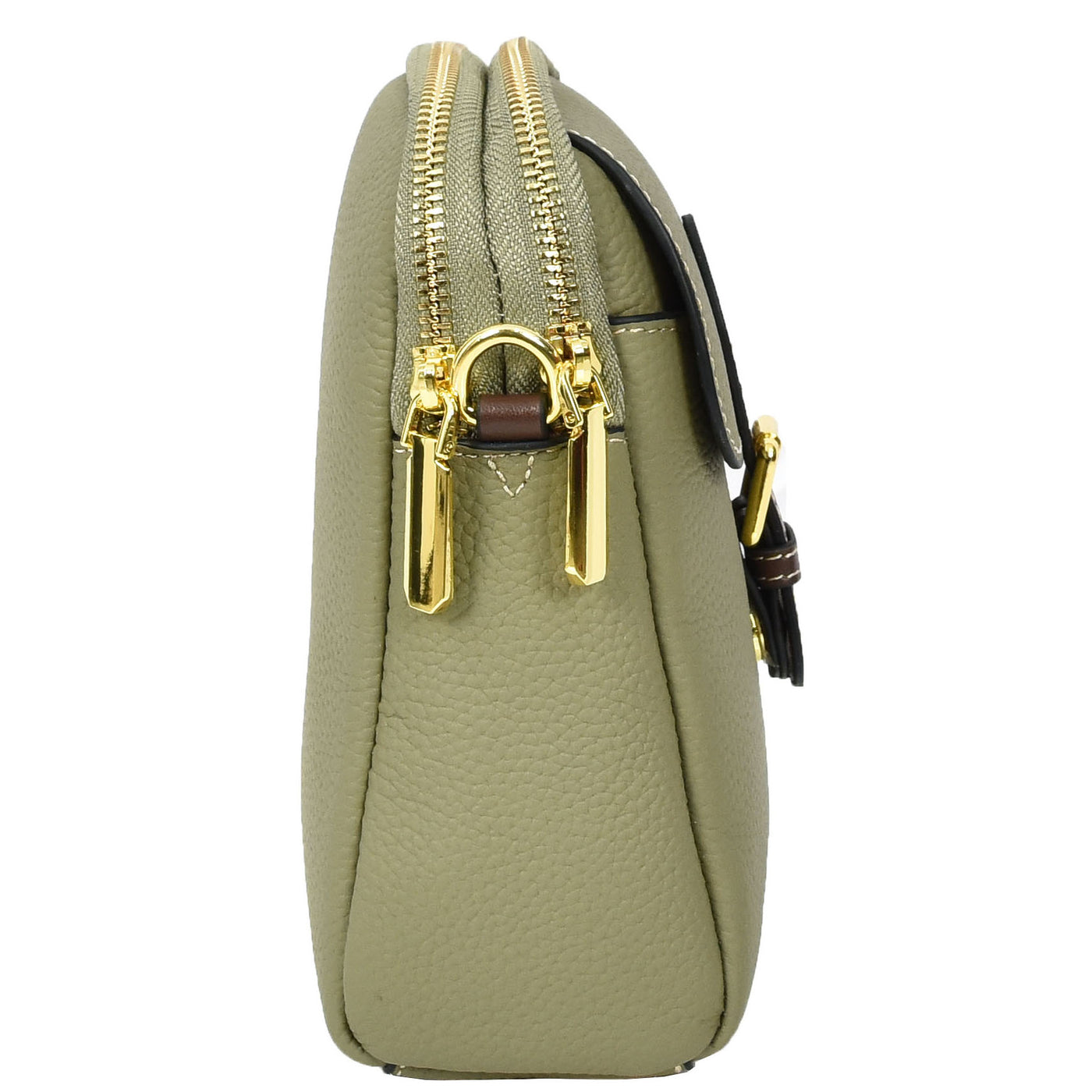 Women's Real Leather Cross Body Bag Small Size Sling Pouch Elizabeth Green (Min Order From 10Pcs)