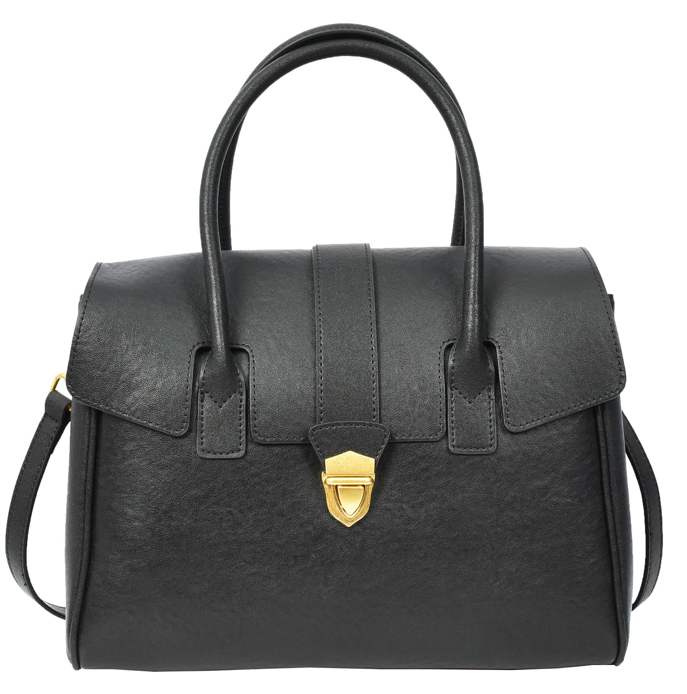 Women's Real Leather Shoulder Bag Large Size Classic Style Tacoma Black (Min Order From 10Pcs)