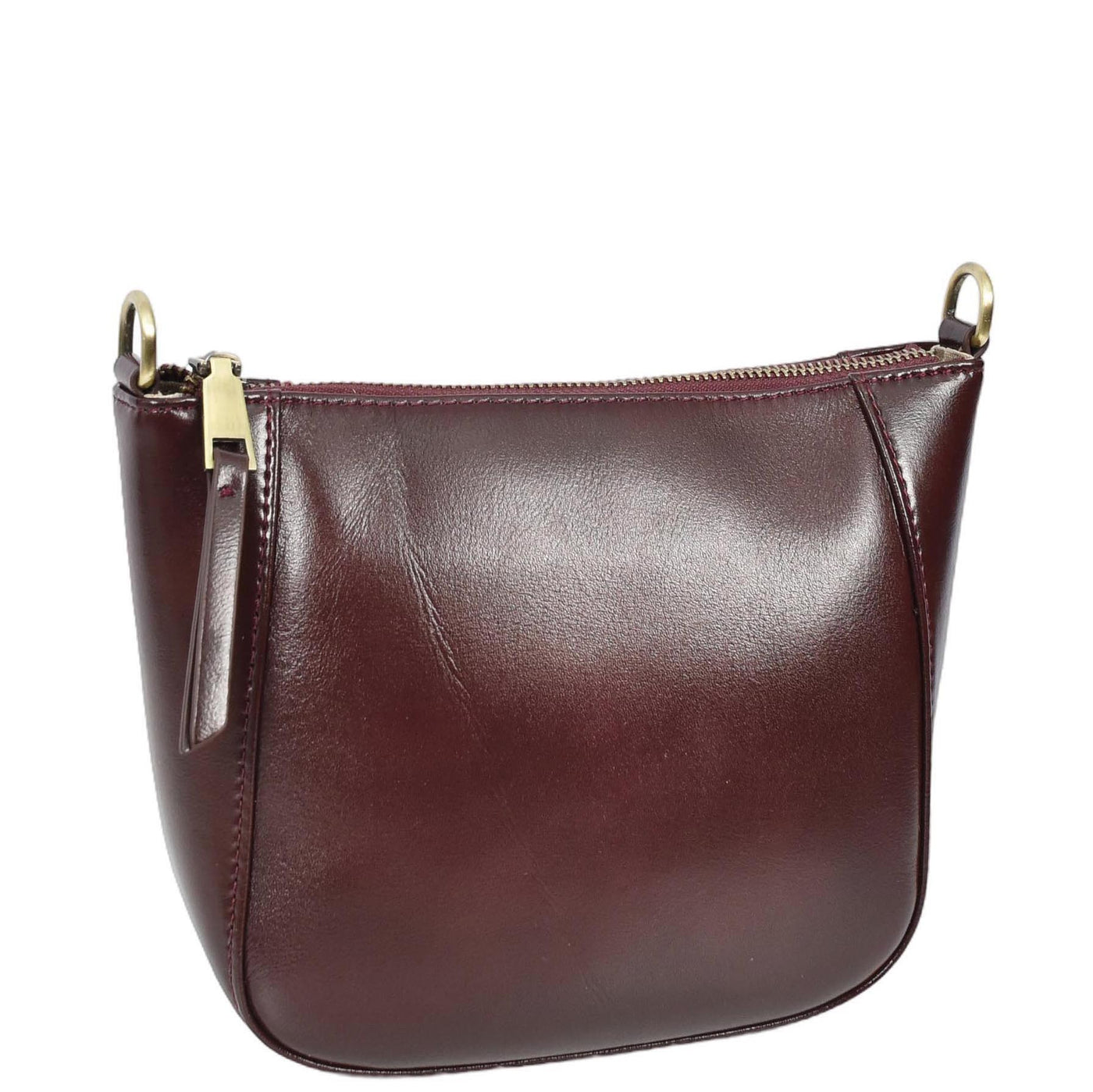 Women's Real Leather Cross Body Bag Small Size Sling Pouch Catherine BURGUNDY (Min Order From 10Pcs)