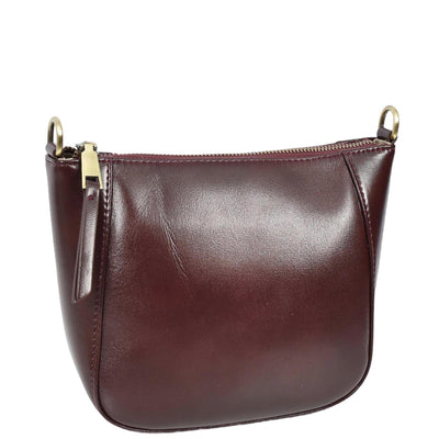 Women's Real Leather Cross Body Bag Small Size Sling Pouch Catherine BURGUNDY (Min Order From 10Pcs)