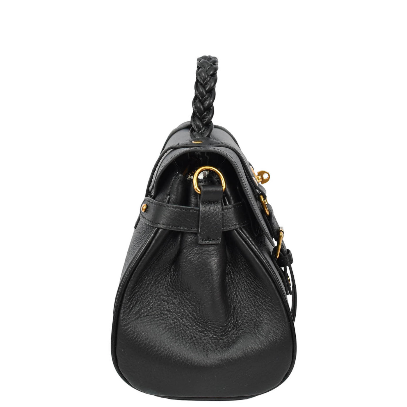 Womens Real Leather Handbag Classic Satchel Top-Handle Style Greta Black (Min Order From 10Pcs)