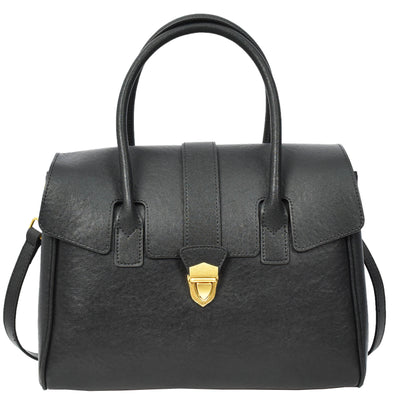 Women's Real Leather Shoulder Bag Large Size Classic Style Tacoma Black (Min Order From 10Pcs)