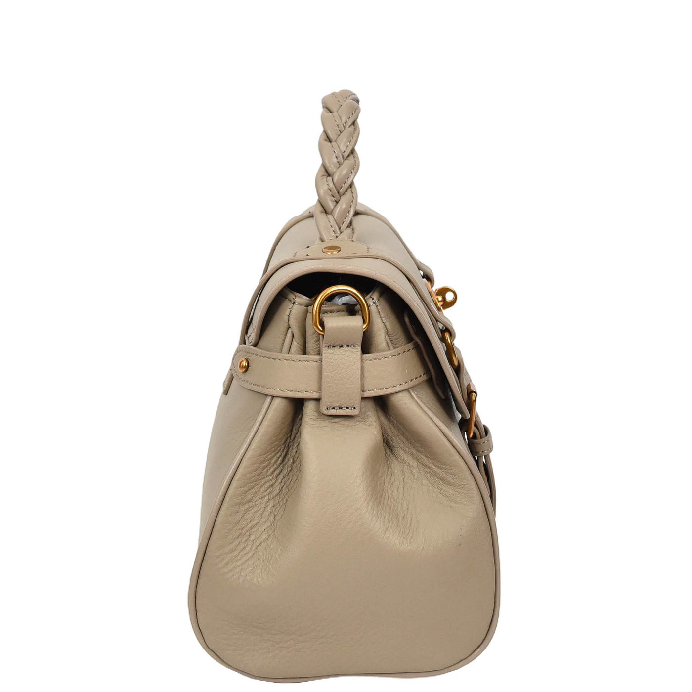 Womens Real Leather Handbag Classic Satchel Top-Handle Style Greta Gray (Min Order From 10Pcs)